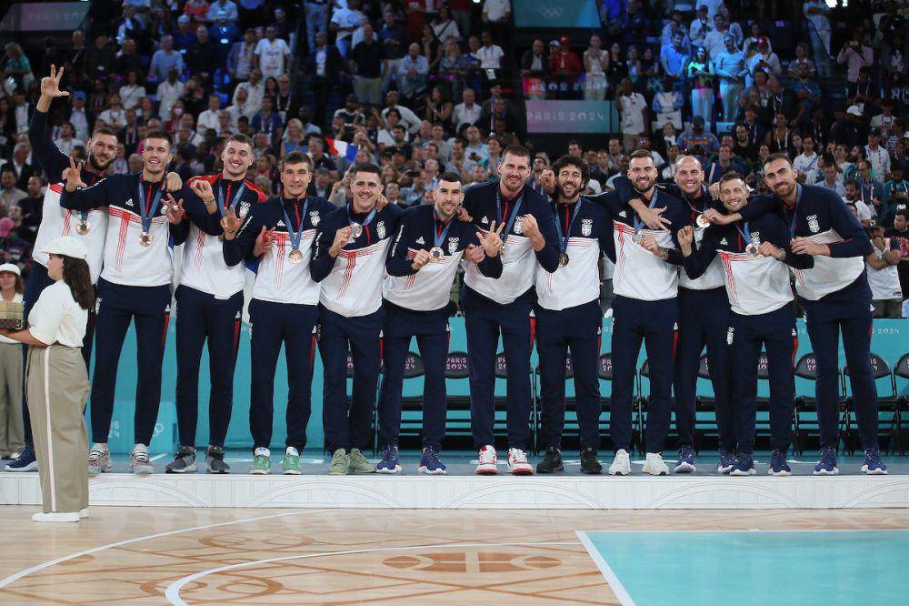 Serbia meraih medali perunggu di Olimpiade 2024. (twitter.com/OKSrbije)