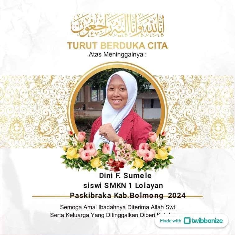Calon anggota Paskibraka Bolmong, Dini Sumele, meninggal dunia. Dok. Kesbangpol Bolmong