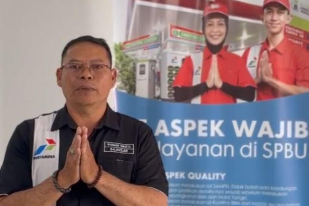 Pengawas SPBU 54.80153 Nyoman Sukirta (screenshot video)
