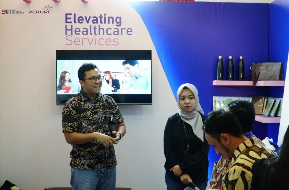 Peruri memamerkan berbagai layanan inovatif pada event Healthcare Expo IX. (Dok/Istimewa).