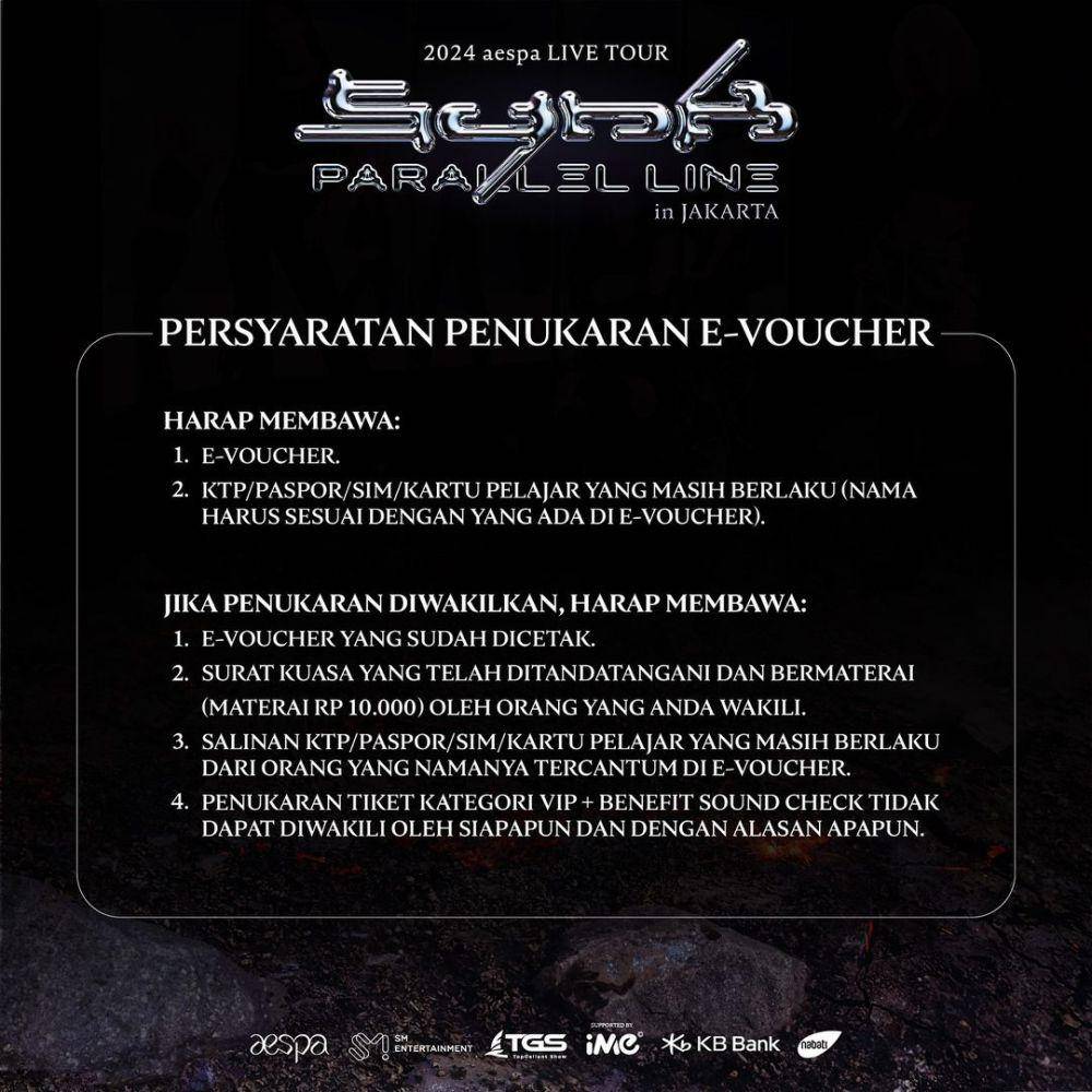 tata cara penukaran tiket konser aespa di Jakarta (instagram.com/topgallantshow.indonesia)