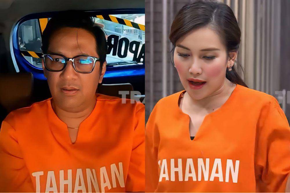 potret Andre Taulany dan Ayu Ting Ting cosplay jadi tahanan polisi (youtube.com/TRANS7Official)