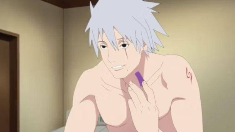 cuplikan Kakashi melepas maskernya (dok. Pierrot/Naruto: Shippuuden)