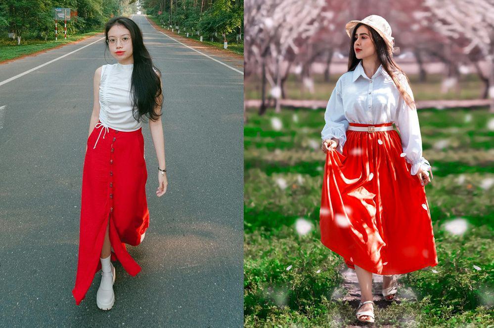 outfit nuansa merah dan putih (pexels.com/Pew Nguyen | pexels.com/Mohammad Hossein Mirzagol)