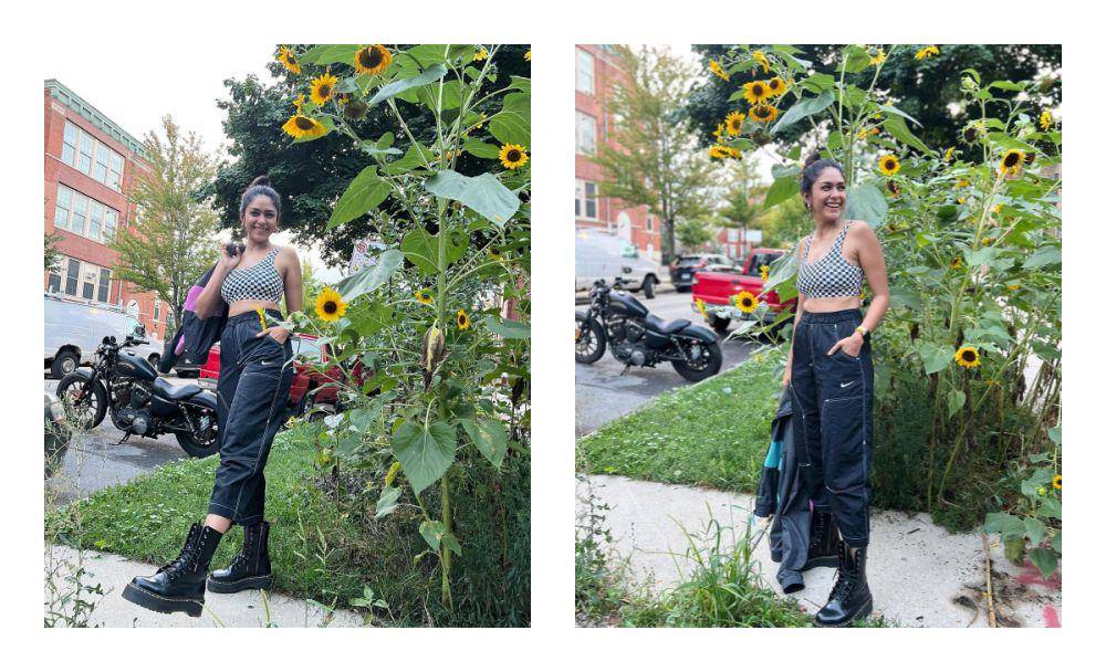 ide outfit edgy ala Mrunal Thakur (instagram.com/mrunalthakur)