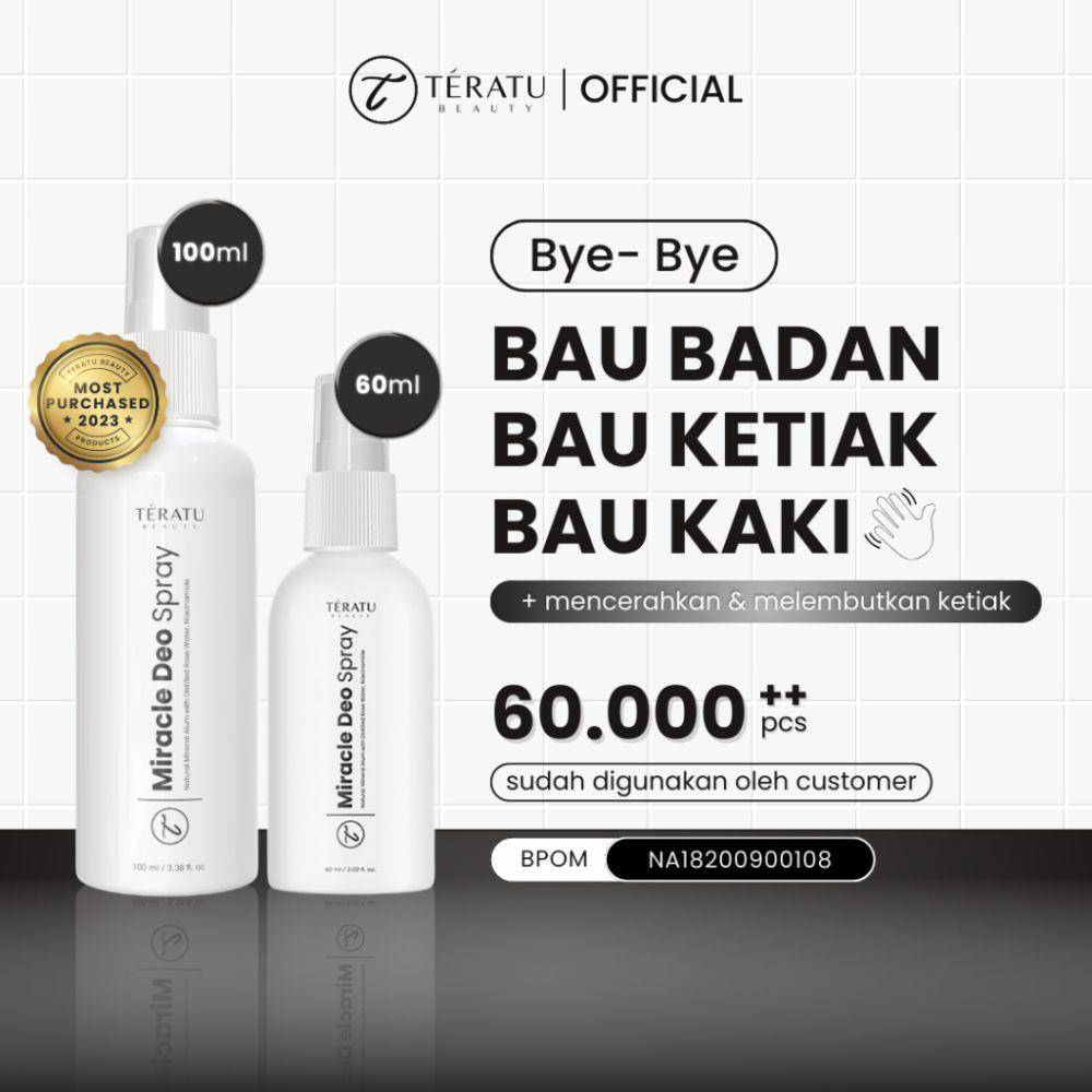 TERATU BEAUTY (Spray) Miracle Deo Spray Deodorant (shopee.co.id/Teratu Beauty Official Shop)