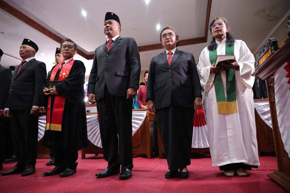 Pengambilan sumpah dan janji 45 anggota DPRD Bantul.(Dok.Istimewa)