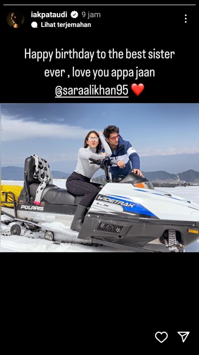 unggahan Ibrahim Ali Khan (instagram.com/iakpataudi)