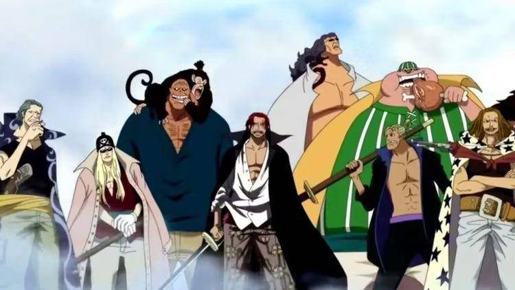 cuplikan Shanks dan kru bajak laut rambut merah di Marineford (dok. Eiichiro Oda, Toei Animation/One Piece)