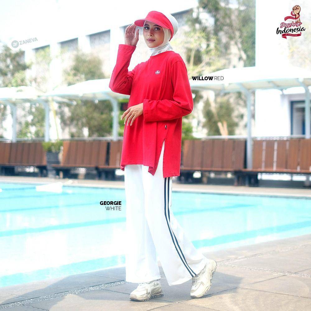 baju olahraga merah putih (shopee.co.id/Zaneva Official Shop)