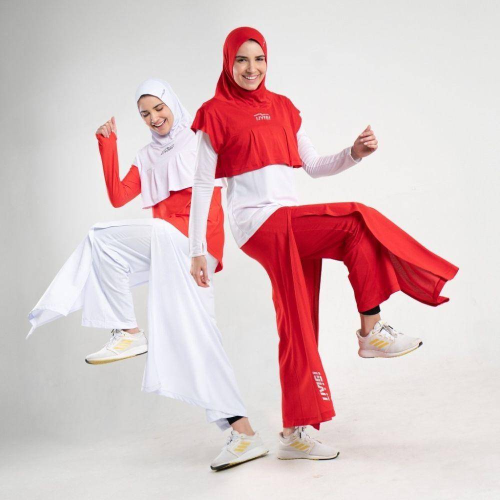 baju olahraga merah putih (shopee.co.id/Livigi Official Shop)