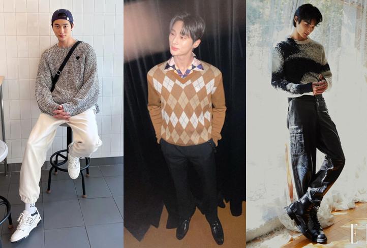 12 OOTD Knitwear ala Byeon Woo Seok, Tetap Stylish!