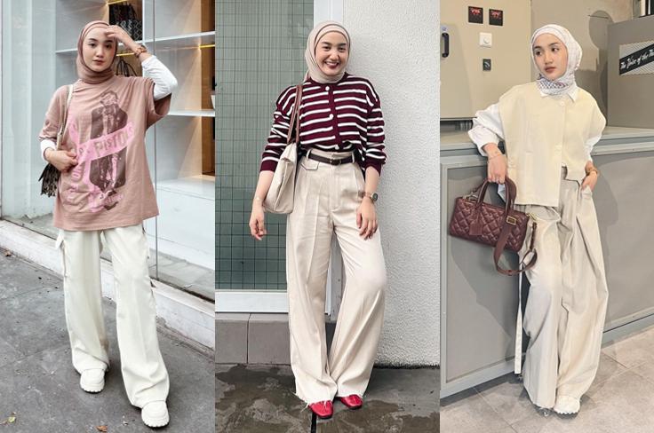 12 Padu Padan Celana Cream ala Thafanya Sabila, Anti Boring!