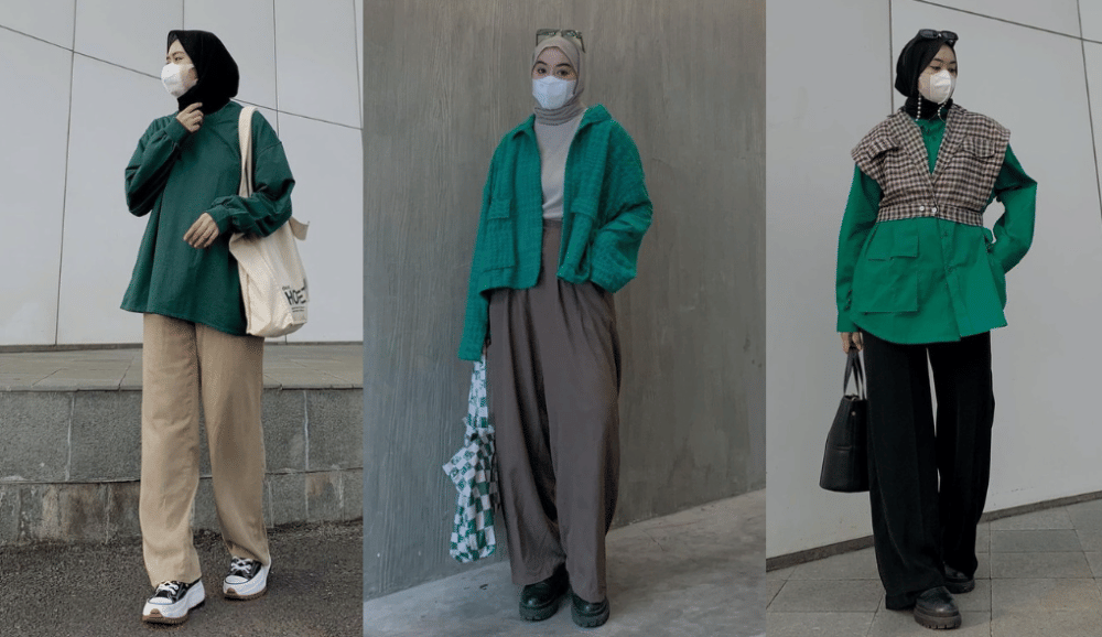 10 Styling Outfit Nuansa Hijau ala Selebgram Izzahi, Kece Banget!