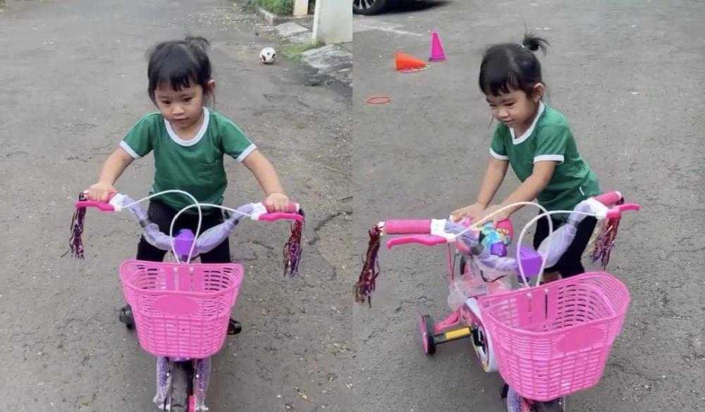 7 Potret Moana Dapat Sepeda Baru dari Ria Ricis, Langsung Bisa Gowes!