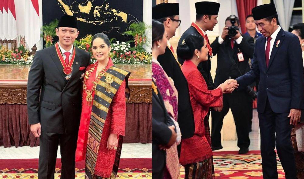 7 Potret Annisa Pohan Dampingi AHY Terima Penghargaan dari Jokowi