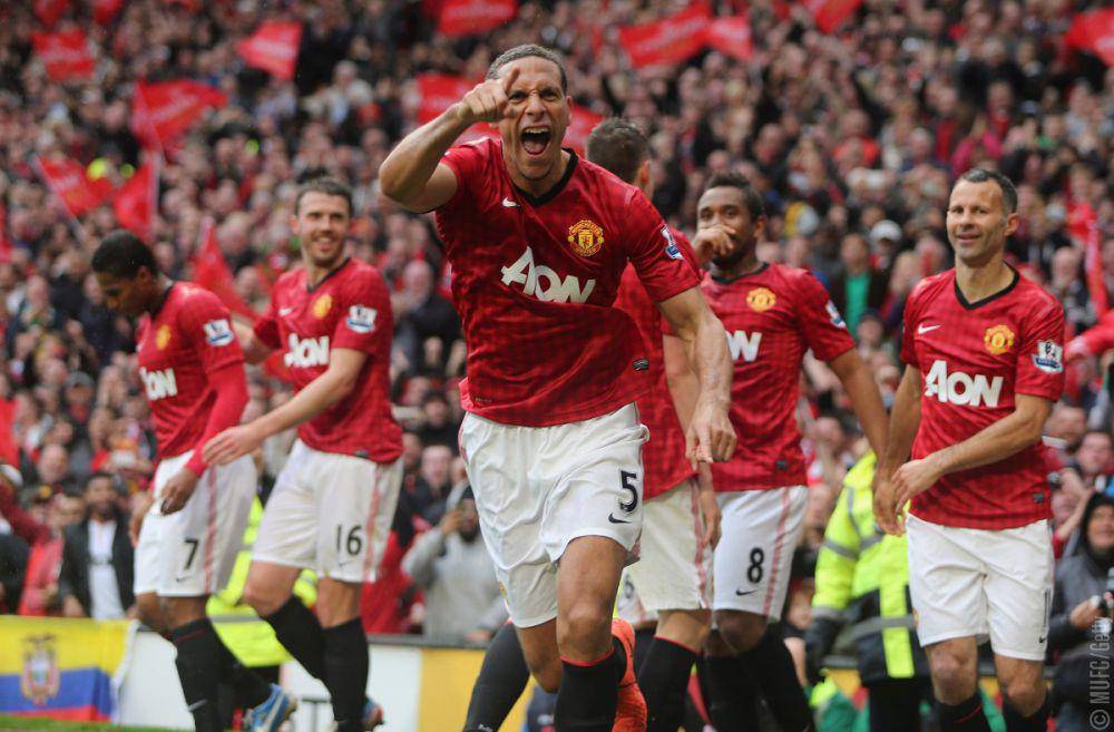 Rio Ferdinand menjadi pemain Manchester United ke-20 yang mencetak gol di EPL 2012/2013. (x.com/ManUtd)