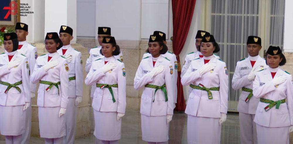 Pengukuhan Paskibraka 2023 di Istana Negara. (dok. Youtube Setpres RI)