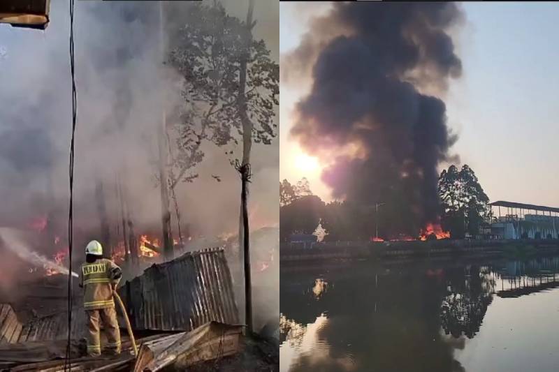 Kebakaran lapak di Penjaringan. (Instagram.com/humasjakfire)