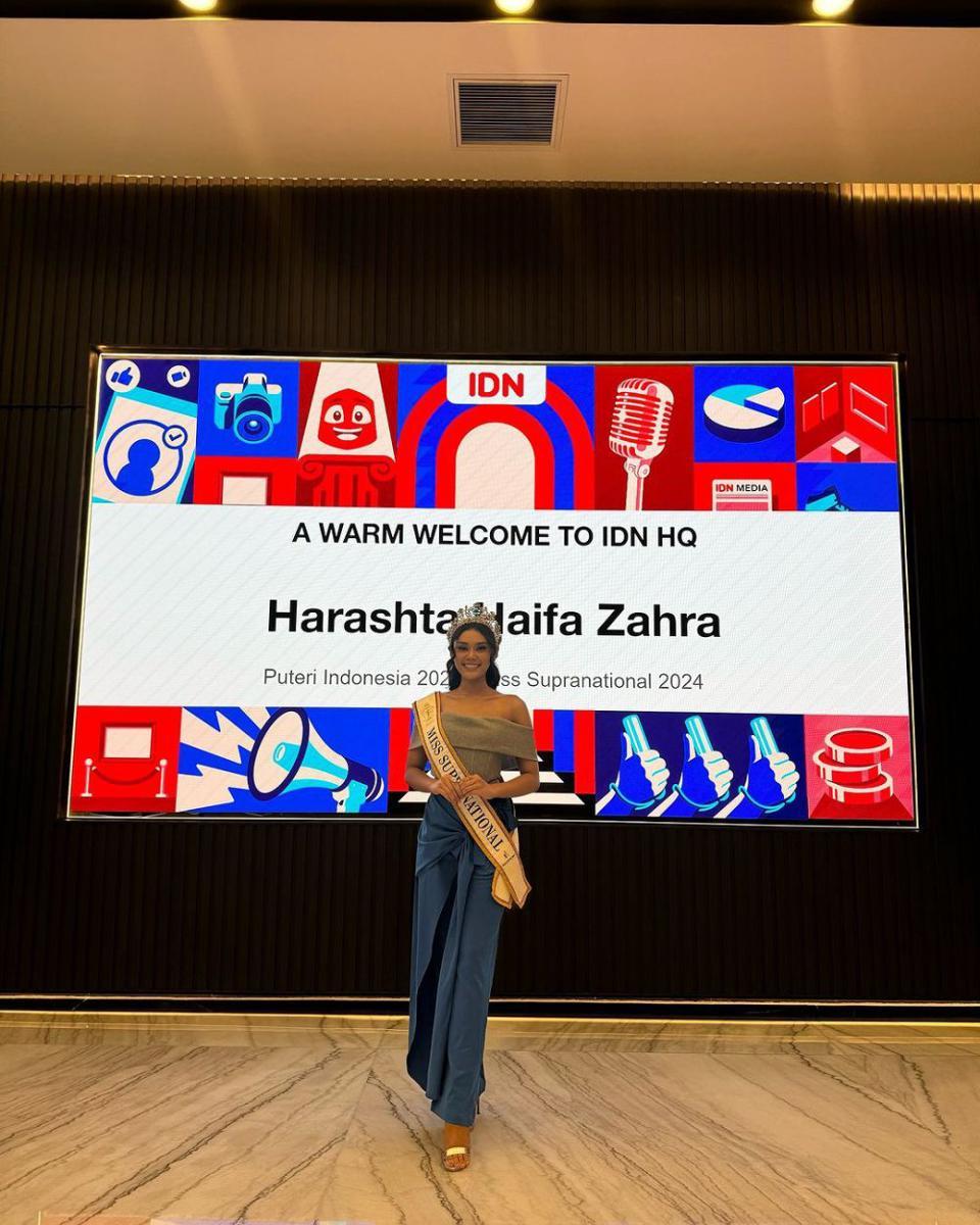 Potret Kunjungan Miss Supranational 2024 Harashta Haifa Zahra ke IDN Times (Instagram.com/officialputeriindonesia)