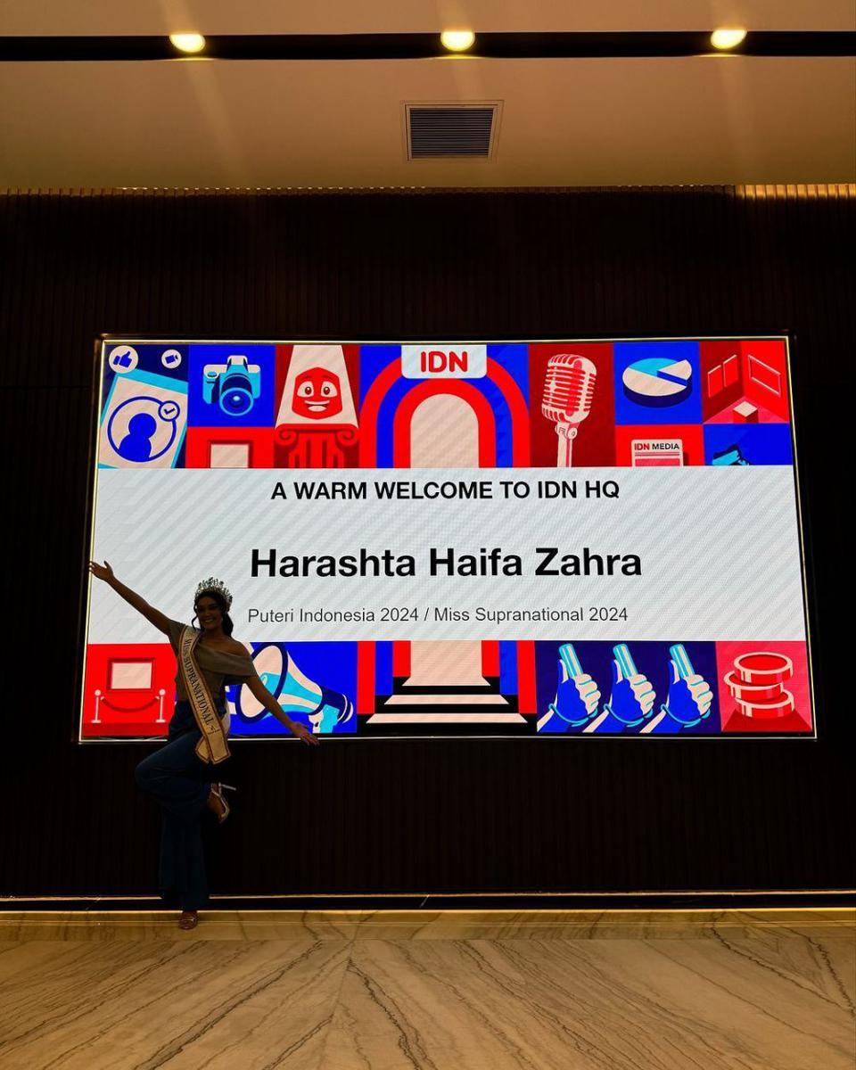 Potret Kunjungan Miss Supranational 2024 Harashta Haifa Zahra ke IDN Times (Instagram.com/officialputeriindonesia)