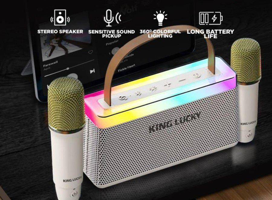 Speaker karaoke mini portabel Kinglucky C10. (Tokopedia.com/SRI_OFFICIAL)
