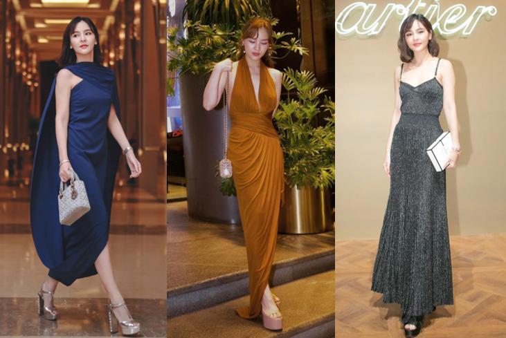 12 Inspirasi Dress Pesta Simpel ala Aom Sushar, Auto Tampil Stunning!