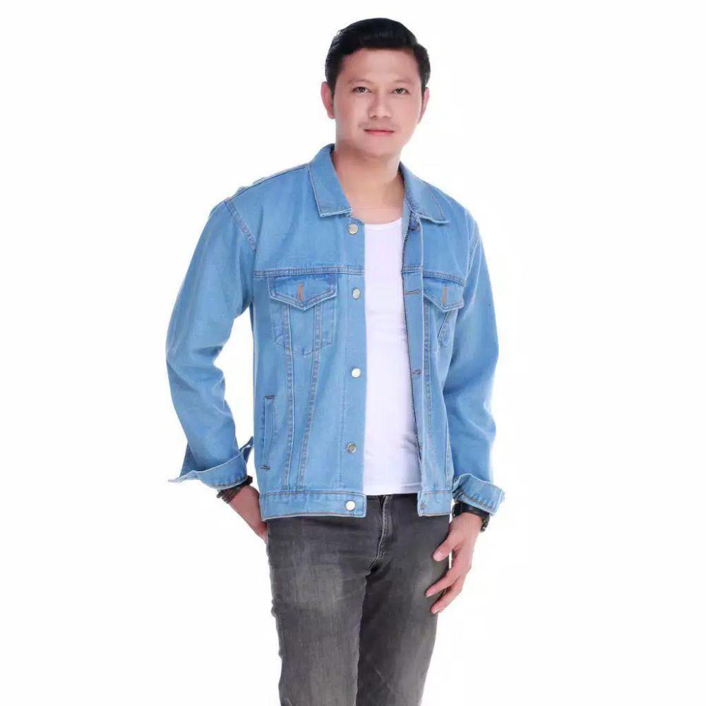 SeventyOne Jaket Jeans Sobek Pria Sanwash (shopee.co.id/Seventyone Official Store)
