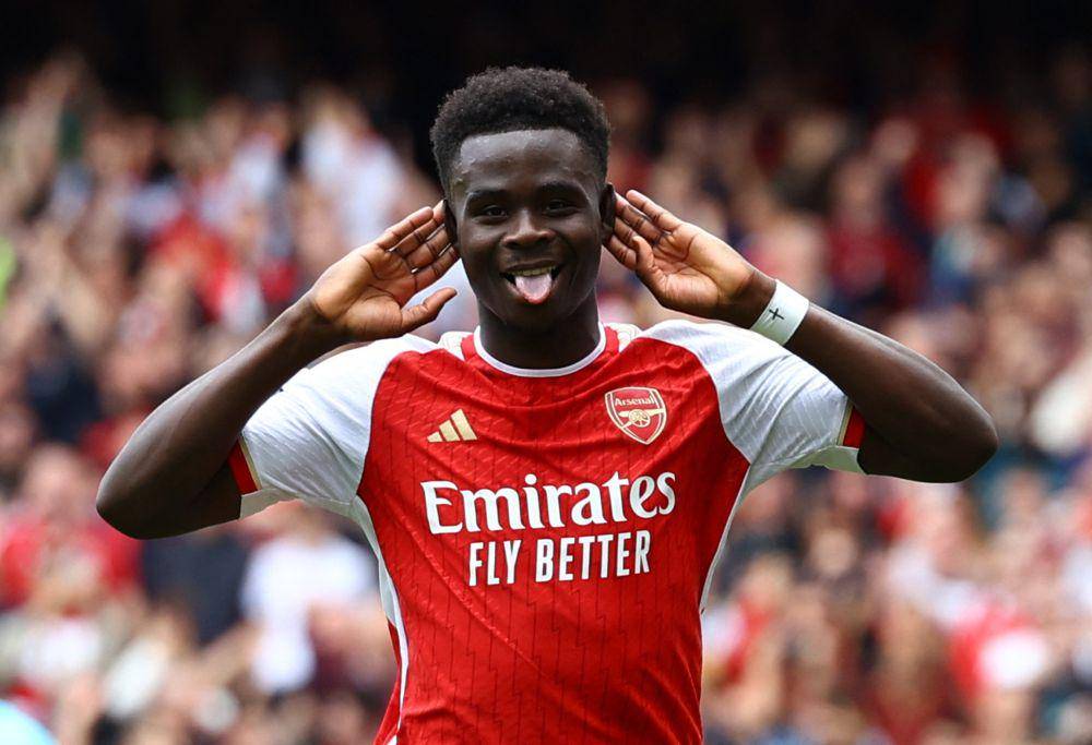 Selebrasi Bukayo Saka (twitter.com/premierleague)