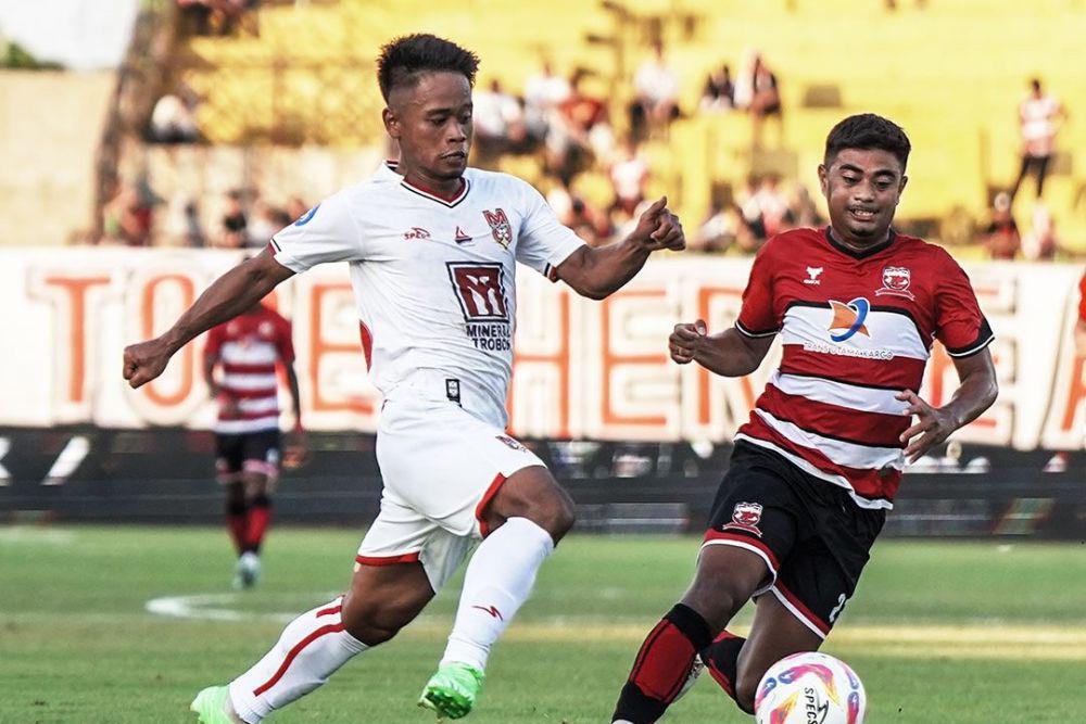 Malut United saat menghadapi Madura United pada pekan pertama Liga 1 2024/2025. (instagram.com/malutunitedfc)