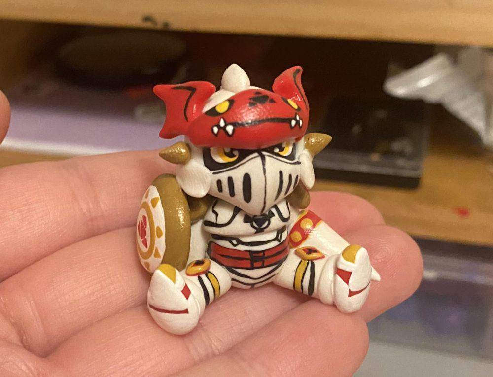 potret karya bertema Digimon dari tanah liat (reddit.com/user/trinitylint)