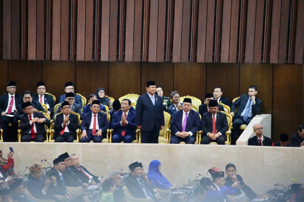 Presiden terpilih 2024-2029 Prabowo Subianto saat menghadiri Sidang Tahunan MPR RI (dok. Tim Komunikasi Prabowo)