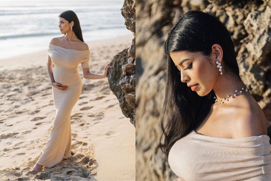 makeup dan busana untuk foto maternity (instagram.com/jharnabhagwani)