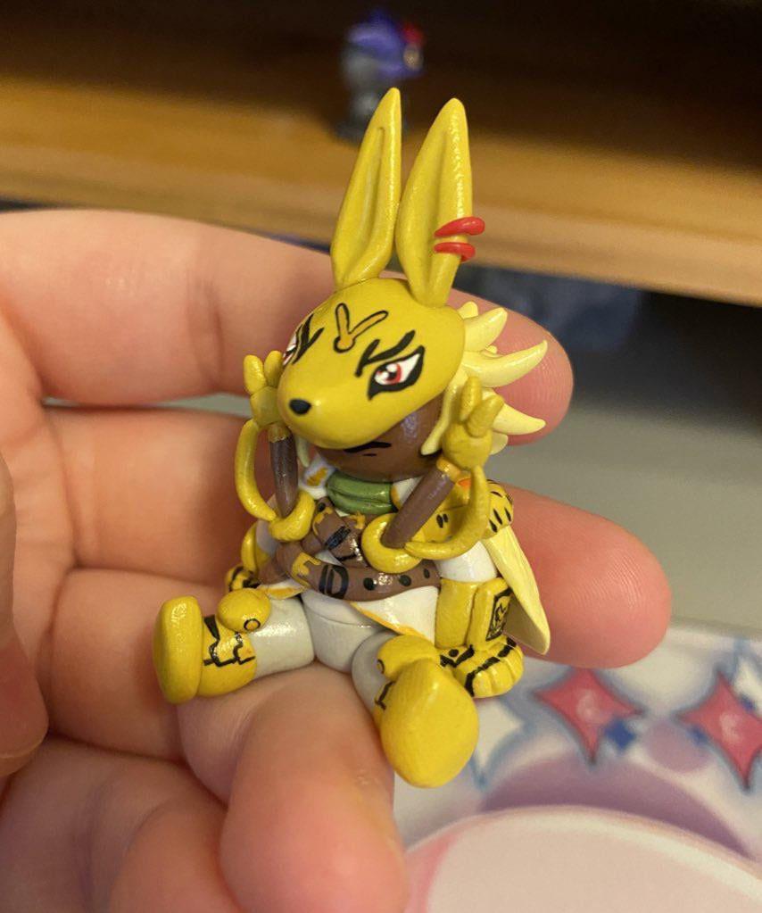 potret karya bertema Digimon dari tanah liat (reddit.com/user/trinitylint)