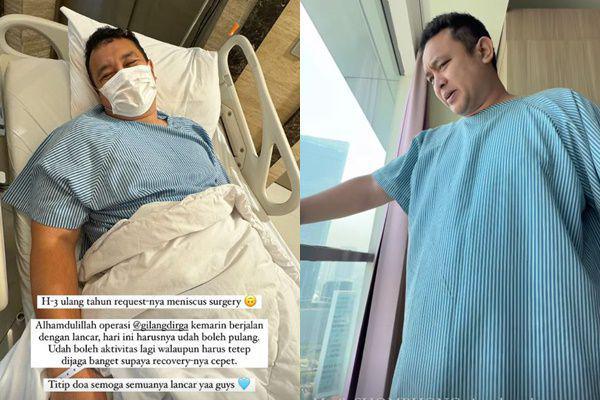 7 Potret Kondisi Gilang Dirga usai Operasi Meniscus
