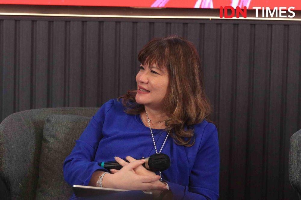 Shinta Kamdani dalam Diskusi "RAPBN 2024/2025, Modal Pemerintahan Prabowo" by IDN Times di Gedung IDN HQ pada Jumat (16/8/2024). (IDN Times/Jihan A'liifah)