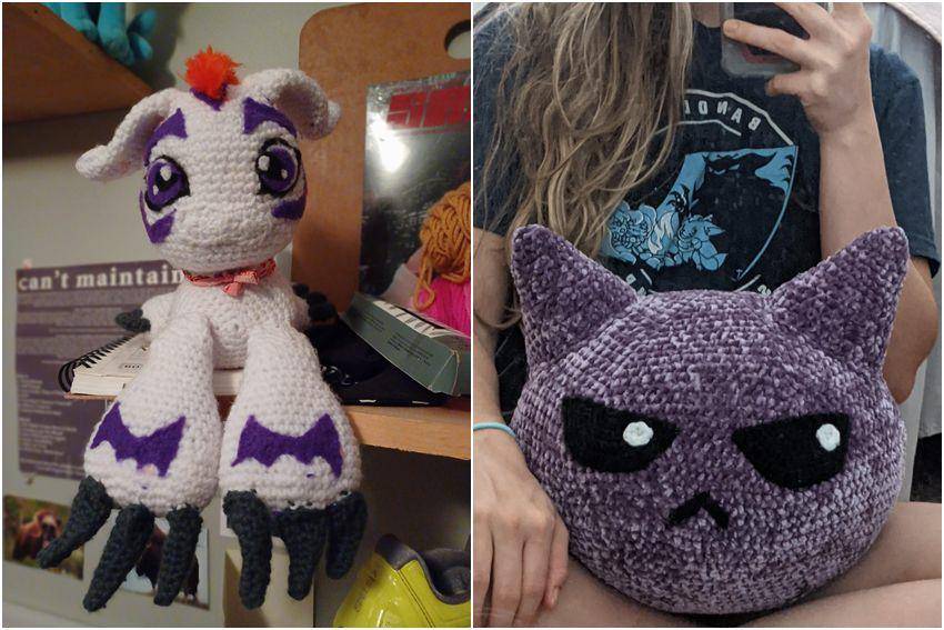 kolase potret rajutan tangan Digimon (reddit.com/user/CandleTimely4342 | reddit.com/user/mmrwp)