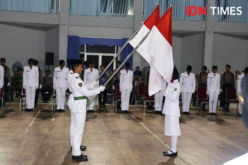 Prosesi pengukuhan Paskibraka PPU tahun 2024 (IDN Times/Ervan)