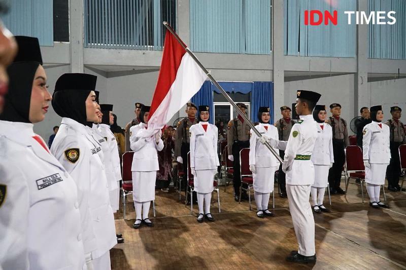 Prosesi pengukuhan Paskibraka PPU tahun 2024 (IDN Times/Ervan)