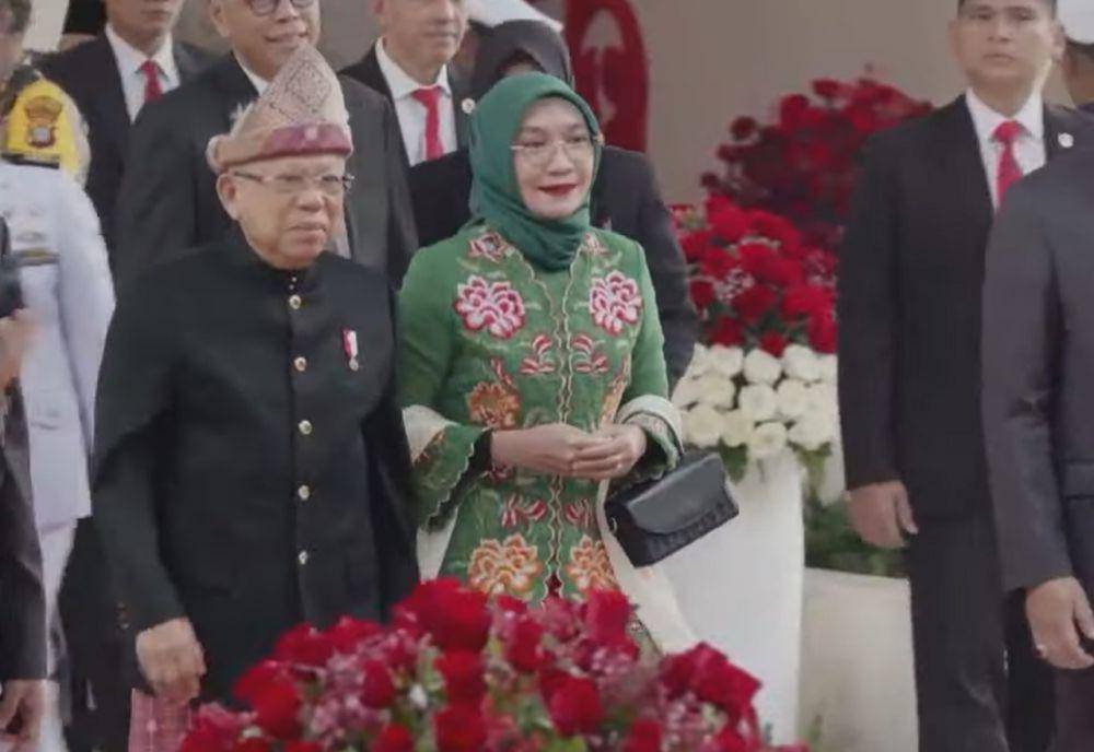 Wakil Presiden RI, Ma'ruf Amin tiba di Gedung DPR hadiri Sidang Tahunan MPR/DPR/DPD RI 2024 pada Jumat (16/8/2024). (YouTube.com/DPR RI)