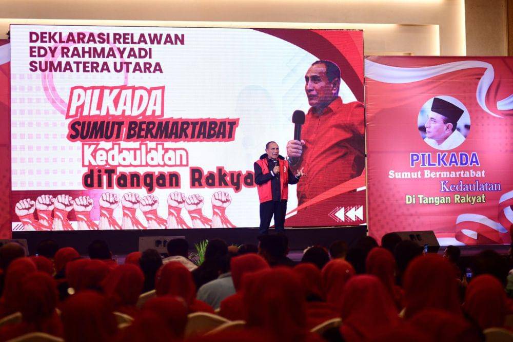 Ribuan relawan mendeklarasikan diri mendukung mantan Gubernur Sumut, Edy Rahmayadi (Dok. IDN Times)