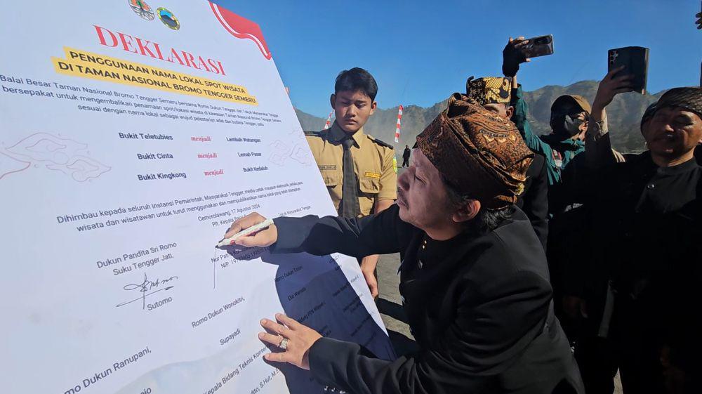 Peresmian perubahan nama 3 spot wisata di Gunung Bromo. (Dok. BB TNBTS)