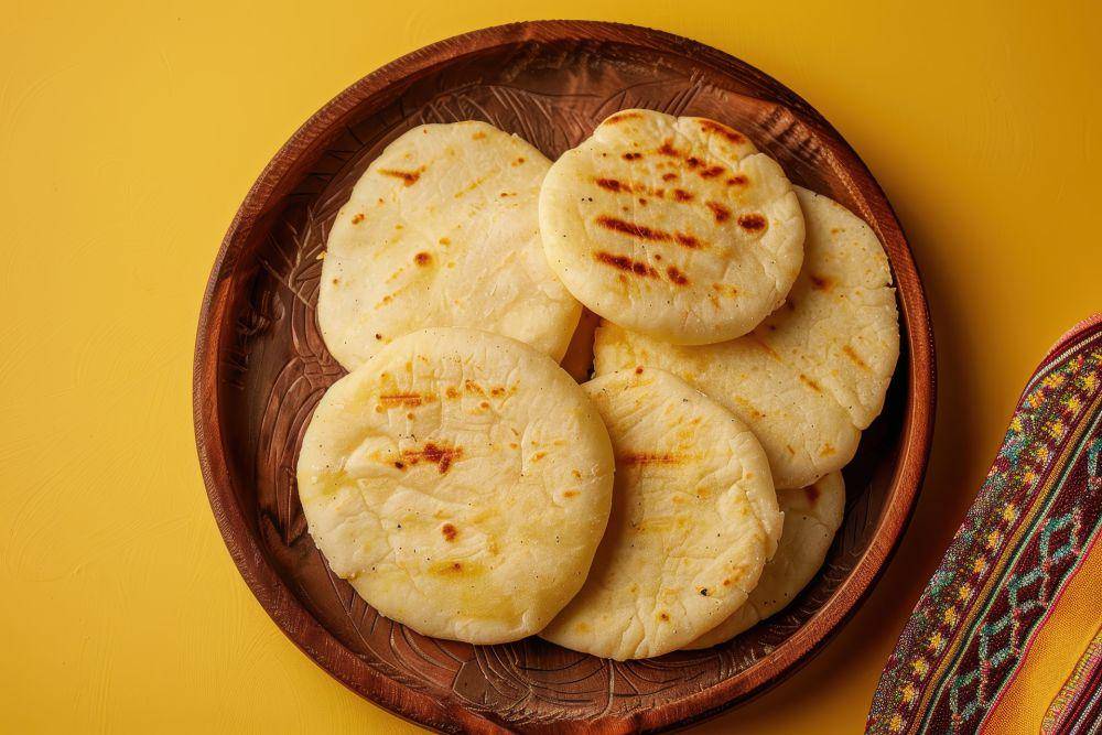 ilustrasi arepa, kue jagung (vecteezy.com/ibhonkart)