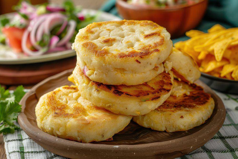 ilustrasi arepa, kue jagung (vecteezy.com/ibhonkart)