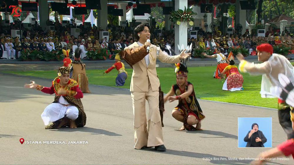 potret Vidi Aldiano tampil di Istana Merdeka Jakarta (youtube.com/sekretariatpresiden)
