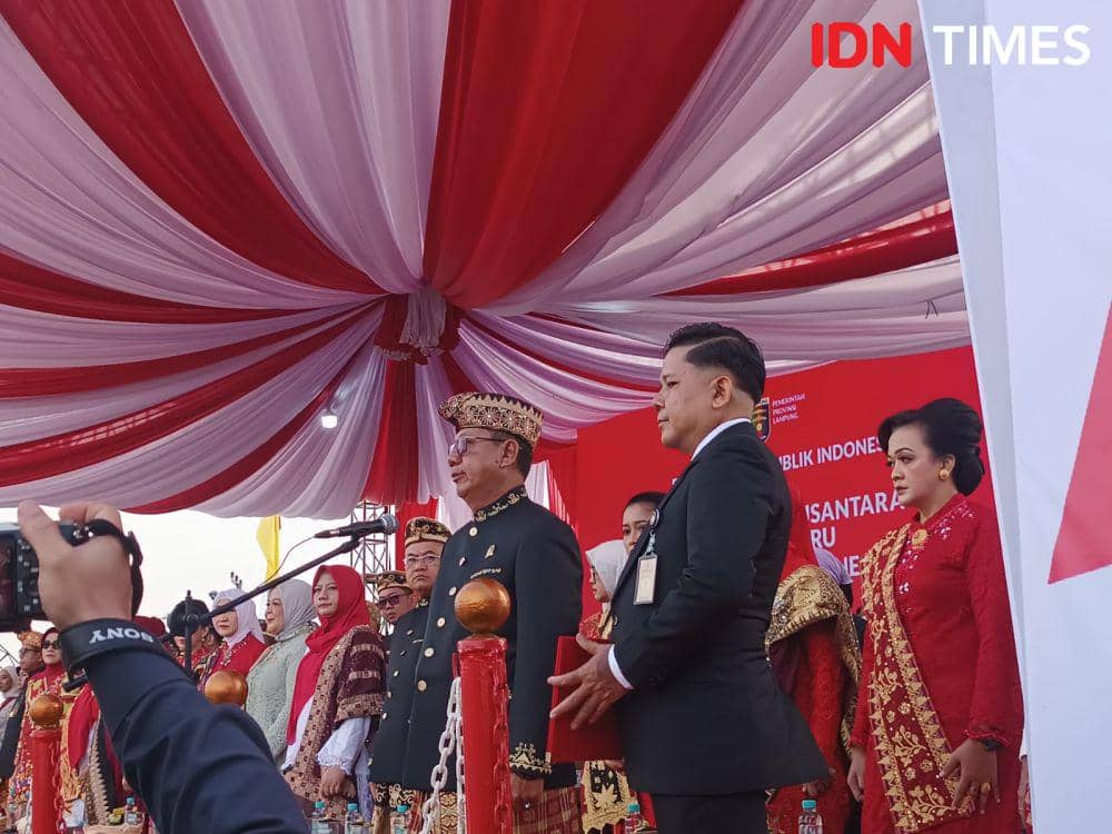 Upacara HUT Kemerdekaan ke-79 di Kota Baru, Lampung Selatan. (IDN Times/Tama Yudha Wiguna).