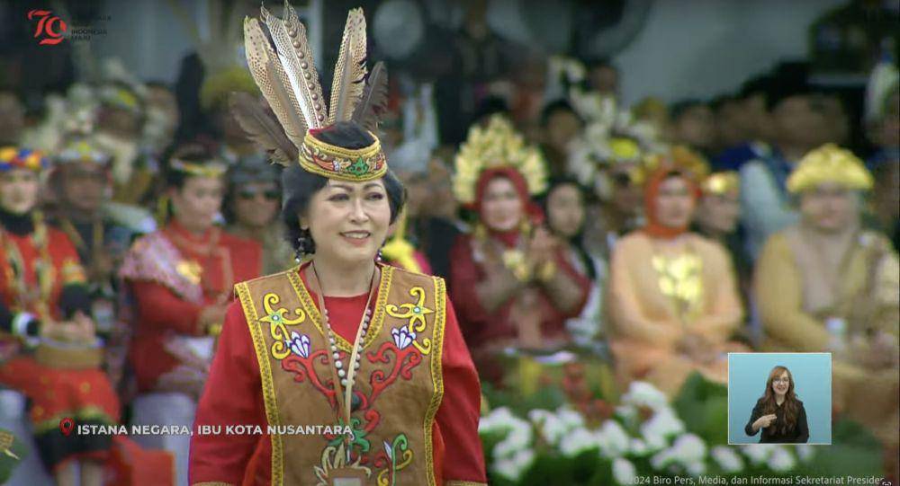 Busana Adat Terbaik saat Upacara HUT ke-79 RI di IKN. (youtube.com/IDN Times)