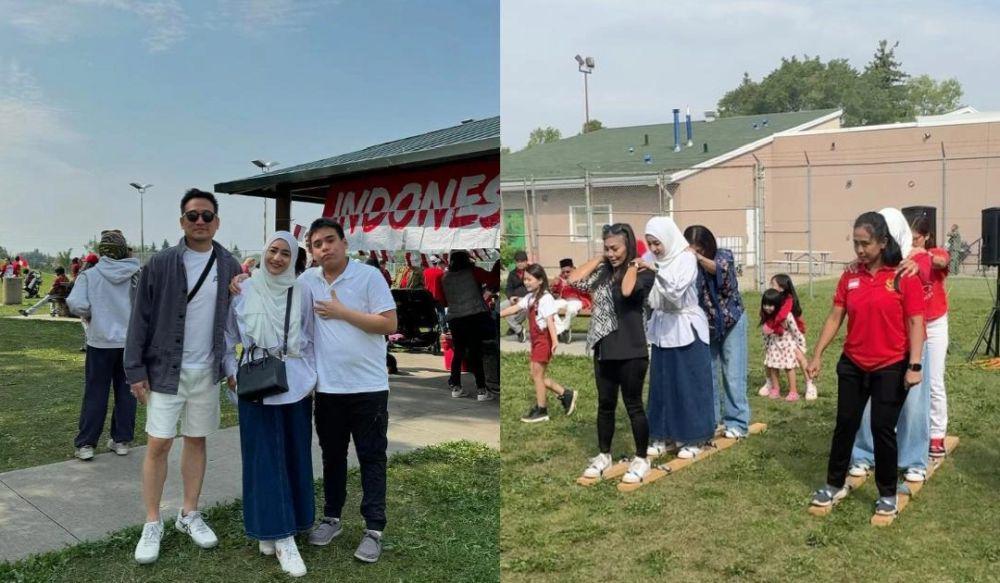 7 Potret Keluarga Cindy Fatikasari Rayakan HUT Ke-79 RI di Kanada