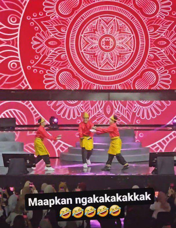 potret Maxwell, Nabil, dan Yesaya nari piring di final Clash of Champions (instagram.com/belvadevara)