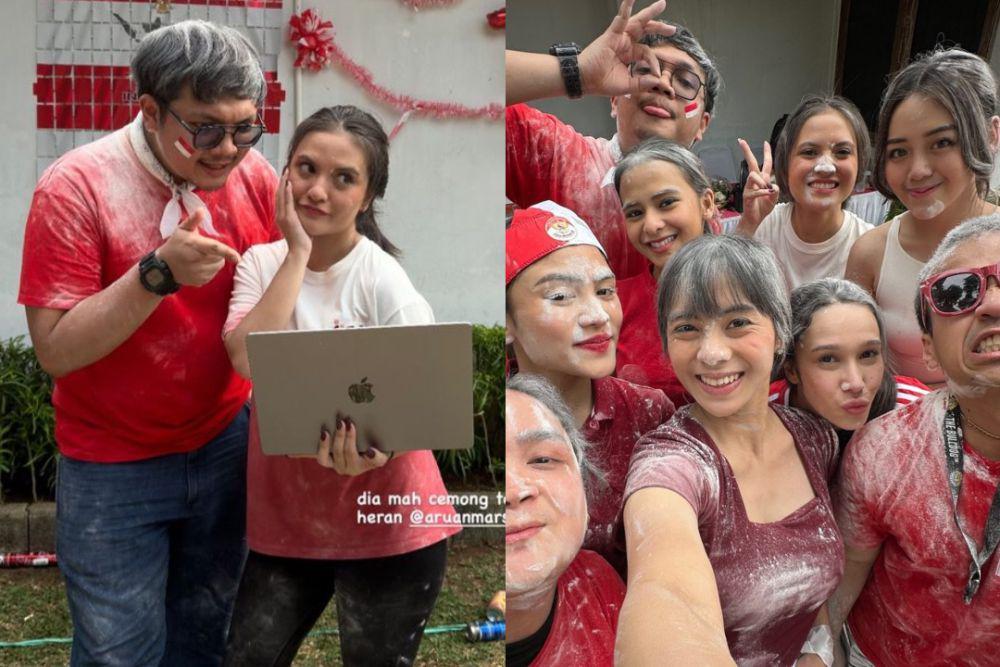 10 Potret Marsha Aruan Jadi Panitia Lomba 17-an, Seru Banget!